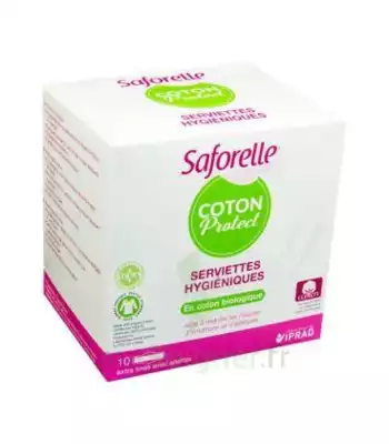 Saforelle Coton Protect Serviette Jetable Avec Ailette B/10 à Espaly-Saint-Marcel